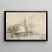 Sailing boats at dock - Frans Arnold Breuhaus de Groot — framed artwork on a wall