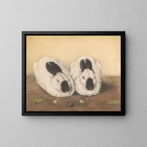 Two Russian Rabbits - Frans Everbag — framed artwork on a wall