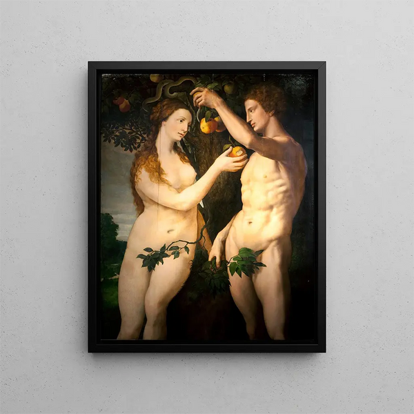 The Fall of Man - Frans Floris — framed artwork on a wall