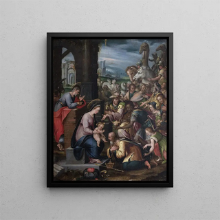 L'Adoration des Mages - Frans Francken l'Ancien — framed artwork on a wall