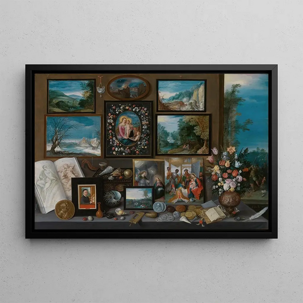 The Collector's Office - Frans Francken the Younger — framed artwork on a wall