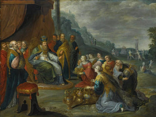Aaron receiving gold from the Israelites - Frans Francken the Younger — artwork view
