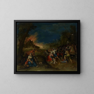 Allegory of War - Frans Francken the Younger — framed artwork on a wall