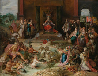 Allegory on the abdication of Emperor Charles V in Brussels - Frans Francken the Younger — artwork view