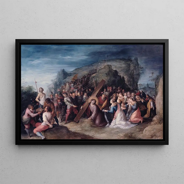 Path of Calvary - Frans Francken the Younger — framed artwork on a wall