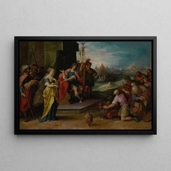 La Continence de Scipion - Frans Francken le Jeune — framed artwork on a wall