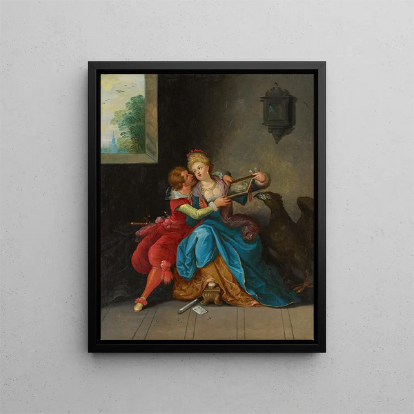 The face - Frans Francken the Younger — framed artwork on a wall