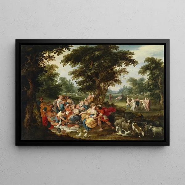 L'Âge d'or - Frans Francken the Younger — framed artwork on a wall