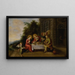 The Holy Family dining outdoors served by angels - Frans Francken the Younger — framed artwork on a wall