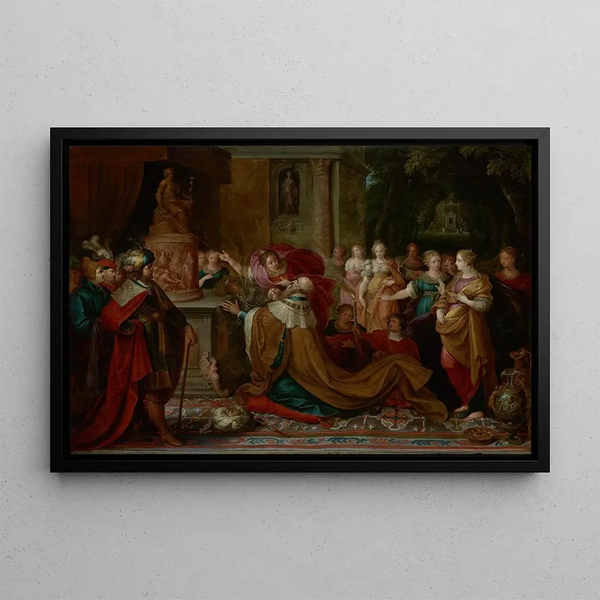L'Idolâtrie de Salomon - Frans Francken le Jeune — framed artwork on a wall