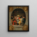 The Last Supper in an oval painting The Godfather and the four evangelists - Frans Francken the Younger — framed artwork on a wall