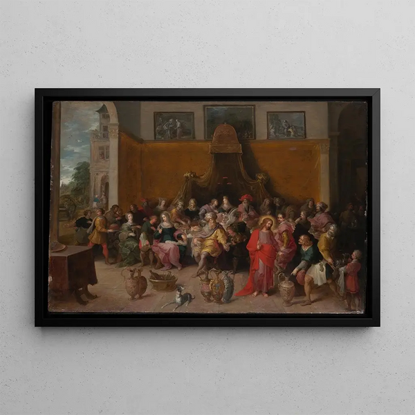 Les noces de Cana - Frans Francken le Jeune — framed artwork on a wall