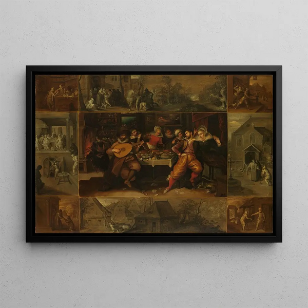 The Parable of the Prodigal Son - Frans Francken the Younger — framed artwork on a wall