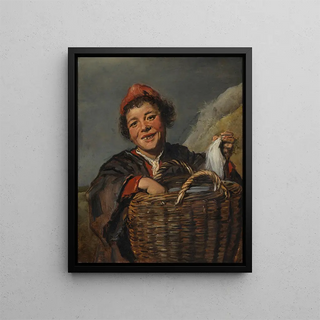 A Boy Fishing - Frans Hals — framed artwork on a wall