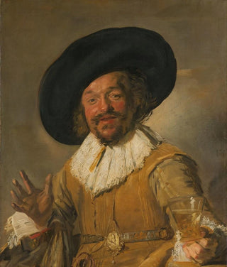 A militiaman holding a Berkemeyer known as "Merry Drinker" - Frans Hals — artwork view