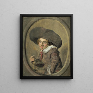 A young man with a large hat - Frans Hals — framed artwork on a wall