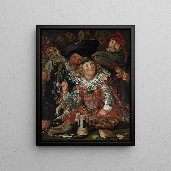 Les fêtards du Jour gras - Frans Hals — framed artwork on a wall