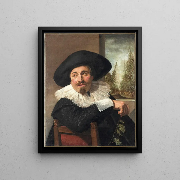 Portrait Painting of Isaac Abrahamsz Massa - Frans Hals — framed artwork on a wall
