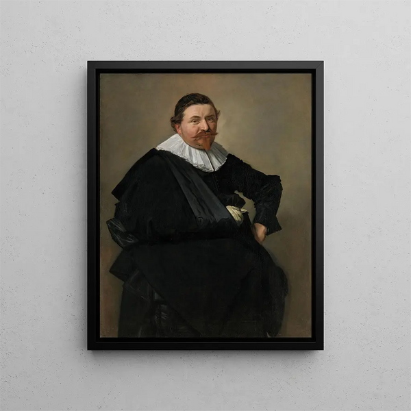 Portrait of Lucas de Clercq - Frans Hals — framed artwork on a wall