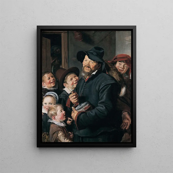 The Player of Rommel-Pot - Frans Hals — framed artwork on a wall