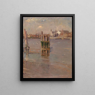 A view of the Scheldt - Frans Hens — framed artwork on a wall