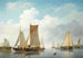Estuary with ships in calm weather - Frans Jacobus van den Blijk — artwork view