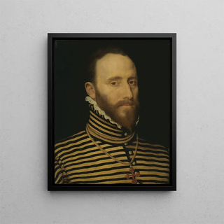 Portrait of a Knight of the Order of Calatrava, probably from the Sorias or Soreau Sorel lineage - Frans Pourbus the Elder — framed artwork on a wall