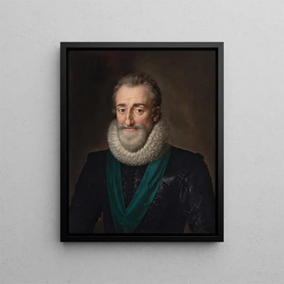 Portrait of Henri IV of France - Frans Pourbus the Younger — framed artwork on a wall