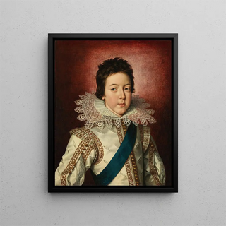 Portrait of Louis XIII, King of France, as a child - Frans Pourbus the Younger — framed artwork on a wall