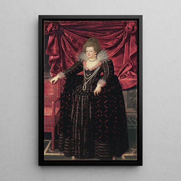 Portrait of Marie de Médicis - Frans Pourbus the Younger — framed artwork on a wall