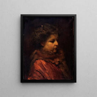 Head of a Young Girl - Frans Schwartz — framed artwork on a wall
