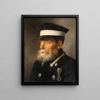 Jens the Truck Driver Painting - Frans Schwartz — framed artwork on a wall