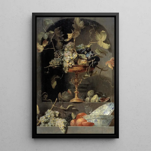 Nature morte avec coupe de fruits dans une niche - Frans Snyders — framed artwork on a wall