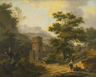Mountain landscape with a village - Frans Swagers — artwork view