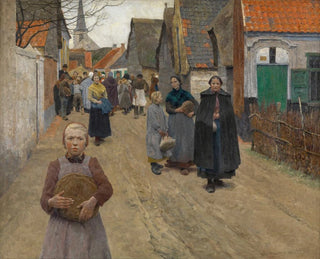 La distribution du pain dans le village - Frans Van Leemputten — artwork view