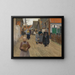 La distribution du pain dans le village - Frans Van Leemputten — framed artwork on a wall