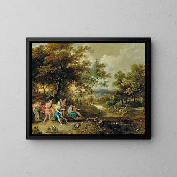 La déesse Diane chassant - Frans Wouters — framed artwork on a wall