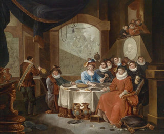 Elegant Society Painting during a Festive Meal - Frans Xaver Hendrick Verbeeck — artwork view
