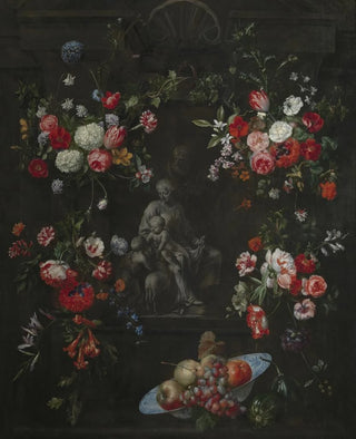 Garland as a frame around the Holy Family - Frans Ykens — artwork view