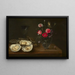 Oyster and Flower Vase on a Pedestal - Frans Ykens — framed artwork on a wall
