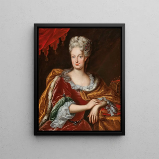 Portrait of Empress Elisabeth Christine - Frans van Stampart — framed artwork on a wall