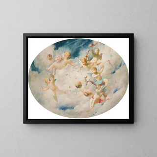 Les Cupidons - František Hladík — framed artwork on a wall