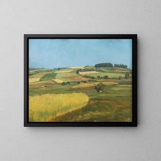 Mountain Field Painting - František Kaván — framed artwork on a wall