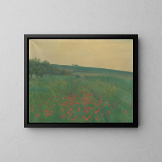 Red Poppies Painting - František Kaván — framed artwork on a wall
