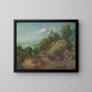 Hussards en patrouille - František Klimkovič — framed artwork on a wall
