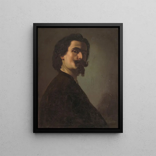 Portrait of a Man - František Klimkovič — framed artwork on a wall