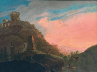 a scene at dusk in a vast bucolic landscape - František Xaver Procházka — artwork view