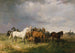 Horses in the Puszta - Franz Adam — artwork view