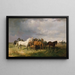 Horses in the Puszta - Franz Adam — framed artwork on a wall