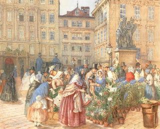 a lively flower market - Franz Alt — artwork view